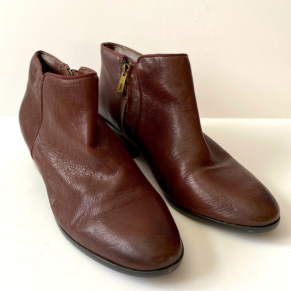 Sam Edelman Dark Brown Ankle Zip Up Boots Size 9.5 - Picture 1 of 10